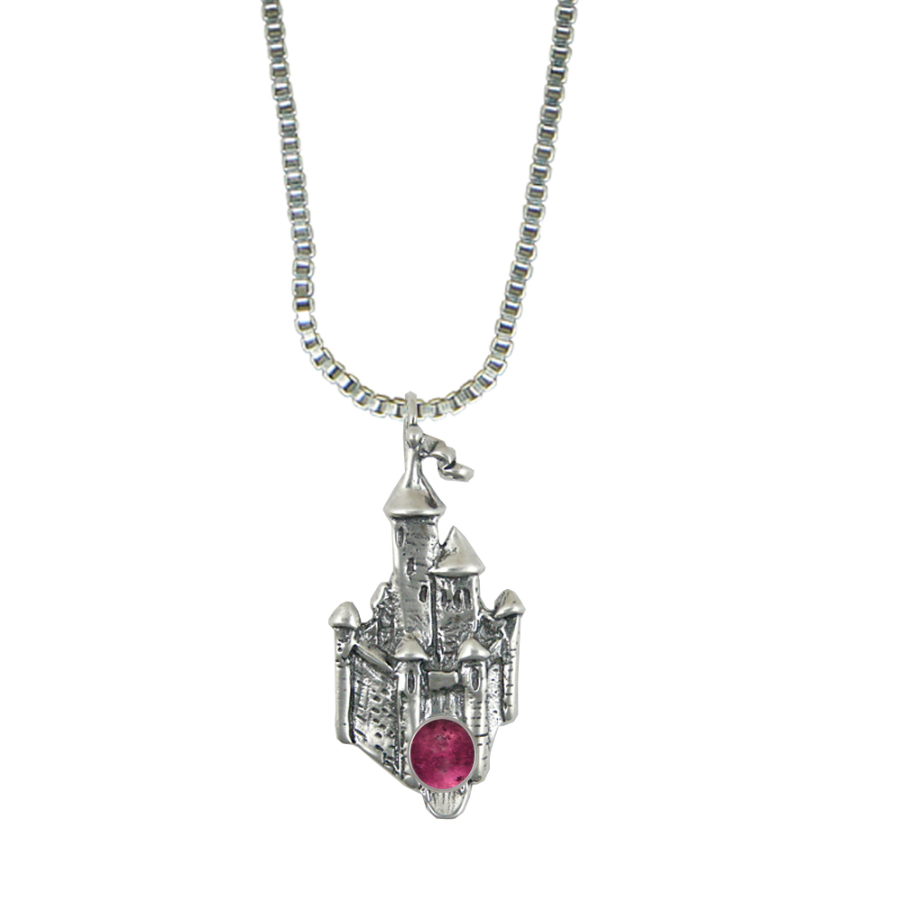 Sterling Silver Arthur's Castle Pendant With Pink Tourmaline